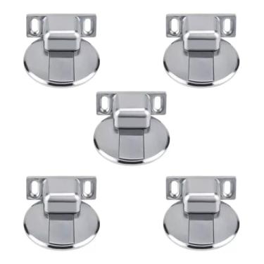 Imagem de kit 5 Prendedor De Porta Batente Ímã Magnetico Aço Cromado Fixador