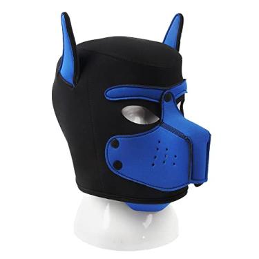 Imagem de QUYUWOWO Neoprene Puppy Face Muzzle Dog Hood Máscara Capuzes de Brincadeira