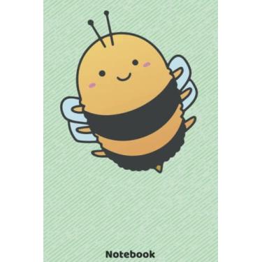 Imagem de Notebook: 120 lined pages. Journal with cute flying bumblebee. Gift idea for kids and friends, who loves flowers, gardening, nature and kawaii art and ... to-dos, notes, wishes or recipes in a book.