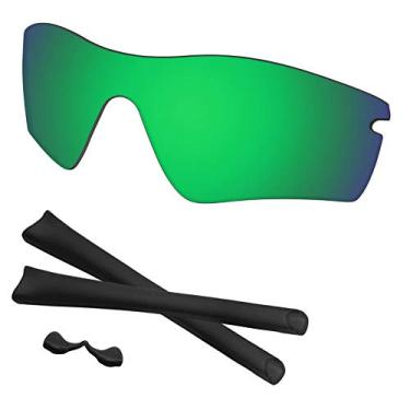 Imagem de Predrox Lentes Radar Path e kits de borracha de substituição para óculos de sol Oakley polarizados, Verde espelhado, 0