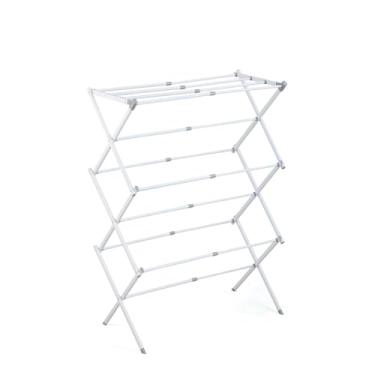 Imagem de Powermaid Varal de chão retrátil branco Suporte de até 10kg com base antiderrapante - Branco