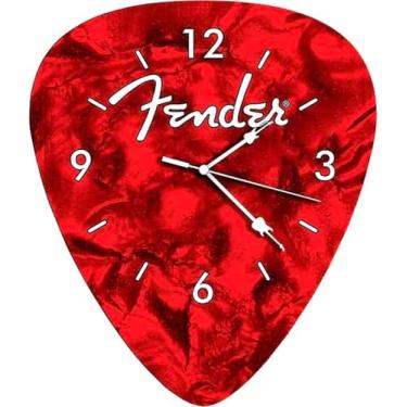 Imagem de P Pluginz Relógio de parede Fender Guitar Pick (vermelho)