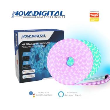 Imagem de Kit Fita LED Inteligente Wi-Fi 10 Metros, Compatível com Alexa e Google Assistant NovaDigital