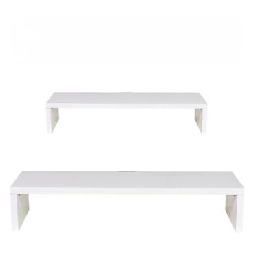 Imagem de Base para monitor Kit 1 Suporte Monitor 15x90x20cm + 1 Suporte Monitor 10x60x20cm Branco