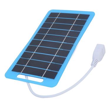 Imagem de Asixxsix Carregador Solar Portátil de 5W 5V, Painel Solar de Silício Monocristalino com Alça para Viagens e Acampamentos, Carregamento Rápido