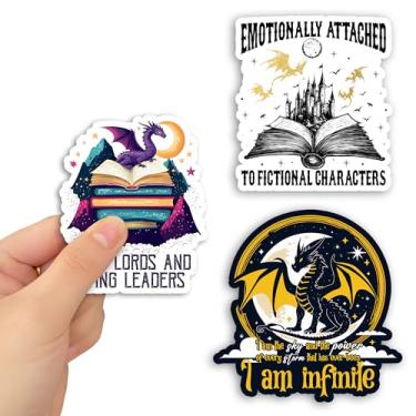Imagem de Conjunto de 3 peças ACOTAR I am Infinite, Emotionally Attached, High Lords and Wing Leaders Adesivo engraçado Quarta Asa Dragão Bookish Kindle à prova d'água 5 cm de vinil cortado para garrafa de