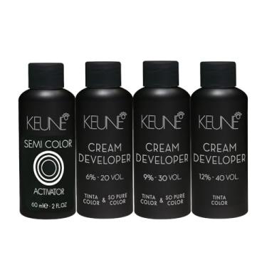 Imagem de Kit Keune Tinta Pure Semi Color Activator 6% 20V + 9% 30V + 12% 40V 60ml (4 produtos)