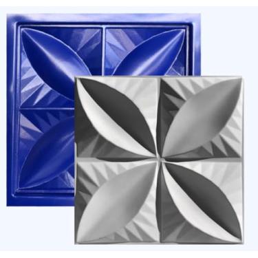 Imagem de Forma para Revestimento 3D Florida 40x40 cm Molde de Gesso e Cimento ABS Kit 2 Peças