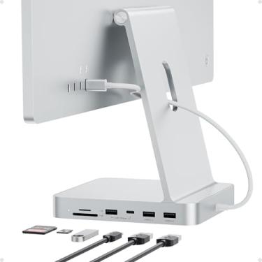 Imagem de Hub USB C para iMac de 24 polegadas 2021/2023/2024, adaptador de hub USB PULWTOP Acessórios iMac para i-Mac M1/M3/M4 com USB C 10Gbps 3 * USB A SD/TF, suporte para estação de ancoragem SSD M.2 (não