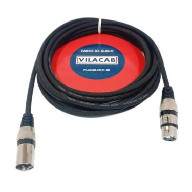 Imagem de Cabo Microfone Xlr Canon Macho E Femea Balanceado 3 Metros - Vilacab