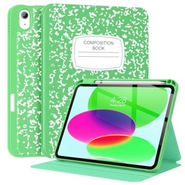 Imagem de Supveco Capa para iPad 10ª geração de 10,9 polegadas 2022 com suporte para lápis - [suporta Apple Pencil 1ª geração + despertar/hibernar automático], capa premium com suporte Folio com capa traseira de TPU macio para iPad 10ª geração - livro verde