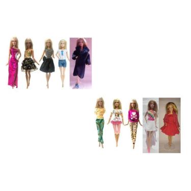 Imagem de 10 Roupas para a Barbie +5 pares de sapatos de salto - As bonecas não 