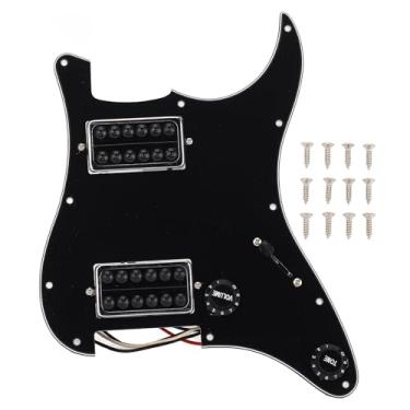 Imagem de Placa de Arranhão de Guitarra, Pickguard de 11 Orifícios Placa de Arranhão de Guitarra para Os EUA Stratocasters Strats Black 3ply Black
