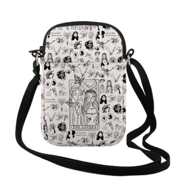 Imagem de TSOTMO Presente de casamento de noiva para amantes de filmes de terror presente viúva buquê de restos Victor bolsa transversal para Halloween, casamento, Not Mine Cr