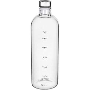 Imagem de GARRAFA SUCO ÁGUA HOME&CO COM TAMPA VIDRO 1L 26x8x8cm TRANSPARENTE