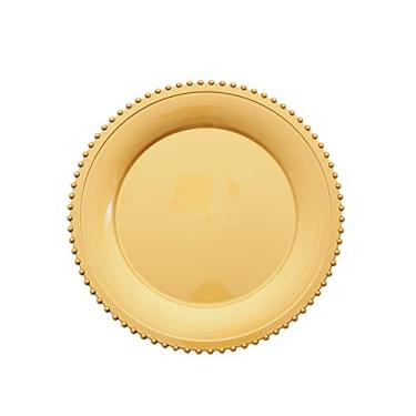 Imagem de Mimo Style Sousplat Poá Cor Turn Dourado - Produzido em Plástico Com Boa Estabilidade Térmica e Excelente Qualidade; Moderno e Versátil, Elegante e Charmoso Ideal Para Mesa Posta em Diversas Ocasiões