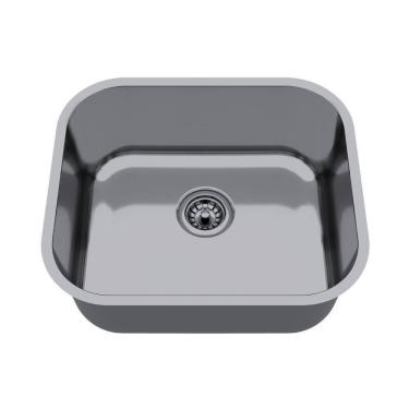 Imagem de Cuba de Inox para Cozinha N3 40x34x18cm Alto Brilho com Válvula Ghel Plus Cinza