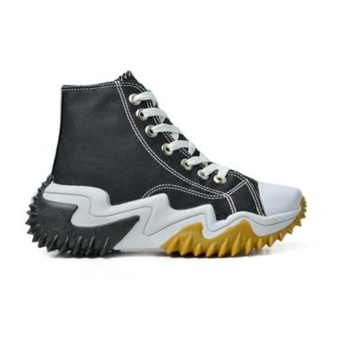 Imagem de Bota Unisex Plataforma Tratorada Botinha Feminina e Masculina Cano Médio (Preta, BR, Adulto, Numérico, 37)