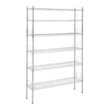 Imagem de Estante Organziadora Multiuso Metal Cromada 144X91X25 Cm