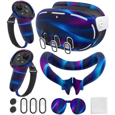 Imagem de Conjunto de capa protetora de silicone para Oculus/Meta Quest 3 - azul