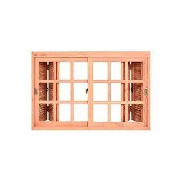 Imagem de Eses Janela Veneziana Pantográfica p/ Vidro Quadriculado em Angelim 10