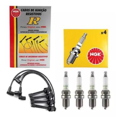 Imagem de Kit Cabos e Velas de Ignição Originais NGK - Mitsubishi Pajero TR4 2.0