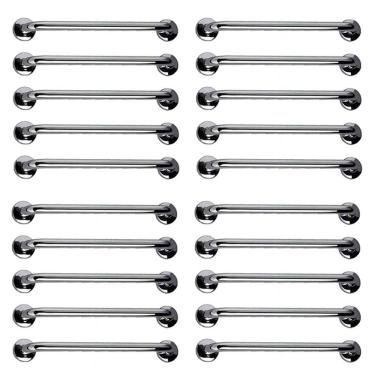 Imagem de Barra de Apoio 40cm Aço Inox  Kit 20 Unidades Idoso Acessibilidade Cadeirante Deficiente Banheiro Box Corrimao Escada Suporte