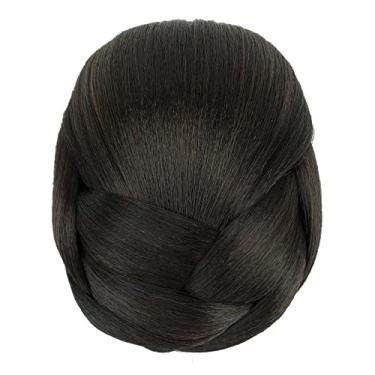 Imagem de IMISSU Cobertura de cabelo trançado chignon dançarina rosquinha pedaços de cabelo scrunchies coque de cabelo peruca grampos updo (M1 Chocolate marrom)