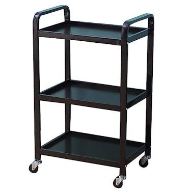 Imagem de AKALNNB Armário de armazenamento de salão, carrinho de carrinho de salão, organizador de armazenamento móvel de carrinho de salão, equipamento de spa de estilista, com roda (cor: preto-B, tamanho: 83