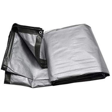 Imagem de MTYLX Folha de lona de cobertura impermeável, rede de guarda-sol, pano de sombra, plástico grosso, isolamento externo, impermeável, resistente ao desgaste, prata, 2 x 4 m, 2 x 4 m