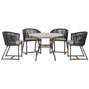 Imagem de Mesa com 4 Cadeiras de Jantar Roma 100cm e Noronha em Aluminío