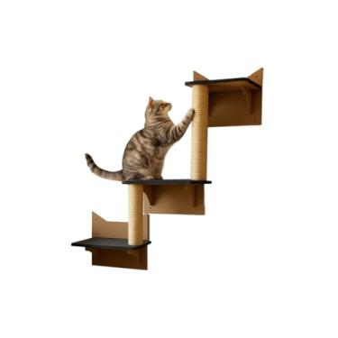 Imagem de Escalador para Gatos com Prateleira Arranhador Poleiro Playground Escada Diversão Descanso Gato