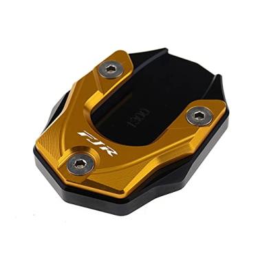 Imagem de Acc-Creativity Suporte de pé de motocicleta com ampliador lateral para placa de extensão compatível com Yamaha FJR1300 2011-2019 (dourado)