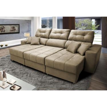 Imagem de Sofá Retrátil e Reclinável Cama inBox Diamond. 2,25m Tecido Suede Velusoft