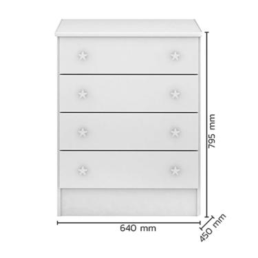 Imagem de Kit Berço E Cômoda Infantil 4 Gavetas Brilhar Cor Branco