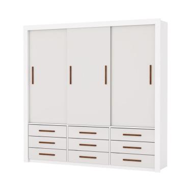Imagem de Guarda Roupa Anjos 3 Portas 9 Gavetas Sem Espelho Branco - Carioca Móveis