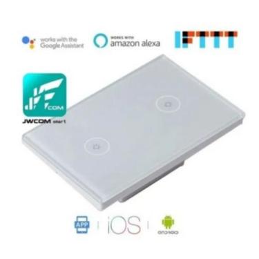 Imagem de Interruptor Inteligente Paredewifi+rf433 Touch 2teclas Jwcom - PowerLi