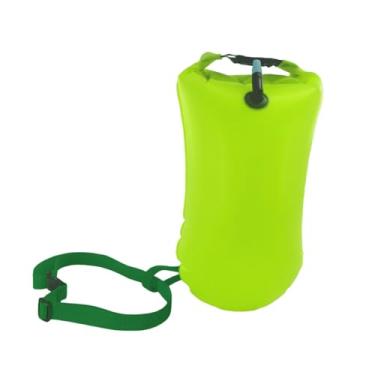 Imagem de simhoa Bolsa de equipamentos de flutuação de bóia de natação, bolsa seca altamente visível para nadadores e triatletas em águas abertas, Amarelo Verde