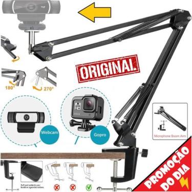 Imagem de Suporte Webcam Câmeras Digitais Braço Articulado Mesa Pedestal Para Il