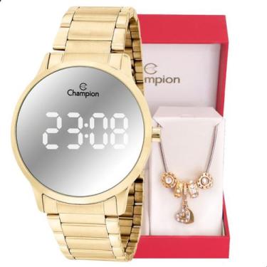 Imagem de Relógio Feminino Champion Dourado Espelhado CH40147B + Pulseira Berloq