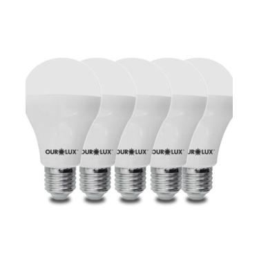 Imagem de 5 Lâmpadas Led Bulbo Ourolux A60 Base E27 9w Bivolt Cor da Luz Amarela