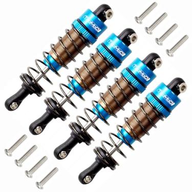 Imagem de TOOMOD Kit de amortecedores com óleo RC 1/10 70 mm para Tamiya CC01 WR-02 Axial SCX10 D90 HPI HSP 1/10 Crawler Carro Buggy Upgrades Peças de substituição (azul)