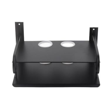 Imagem de KIMISS Plataforma de Parede Flutuante de Dupla Camada - Roteador de Parede, DVD e Prateleira de Armazenamento de Caixa de Cabos para Sala de Estar e Quarto, Design de Alumínio Espaço Ajustável,