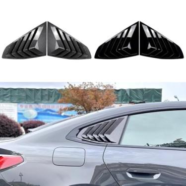 Imagem de Acabamento de ventilação lateral da persiana de janela compatível com 4 Series Gran Coupe G26 2020+ Kit de carroceria painel traseiro parte externa de janela acessórios de carro (aparência de fibra de