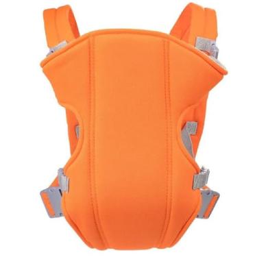 Imagem de Canguru Bebê Ergonômico Conforto Segurança Alças Acolchoadas Fivelas Ajustáveis Passeio Prático Leve Lavável Pais Modernos Mãos Livres Bebê Feliz - Laranja