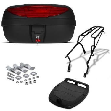 Imagem de Baú Bauleto 45 Litros Pro Tork + Bagageiro Moto, VERMELHO, BIZ 125 201