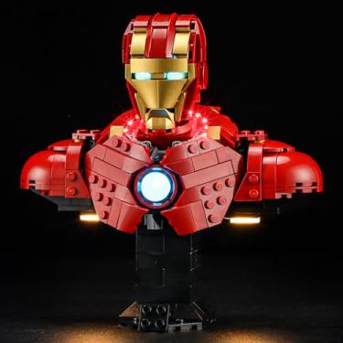 Imagem de YEABRICKS LED Light for 76327 Super Heroes Iron Man MK4 Bust Building Blocks Model (Building Set NOT Included)