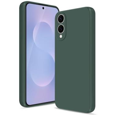 Imagem de Btstring Capa para Samsung Galaxy S25 Edge, capa de silicone macio com proteção de câmera atualizada, capa fina à prova de choque com forro de microfibra antiarranhões, verde