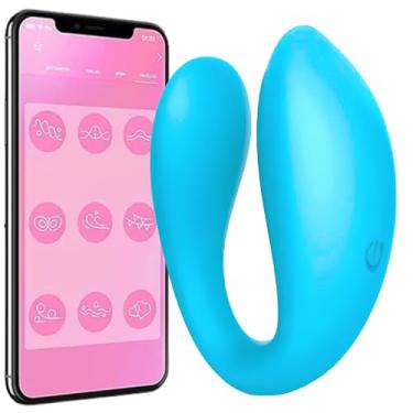 Imagem de Sincronia Vibrador De casal Controle Por Aplicativo App Com 9 Modos de Vibrações Em Silicone Macio Á Prova de ÁguaRecarregável Via Usb