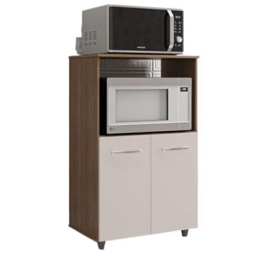 Imagem de Armário Multiuso para Cozinha com Gaveta e Portas - Balcão Organizador, Paneleiro e Fruteira com Armário para Móveis de Cozinha(Savana/Off White)